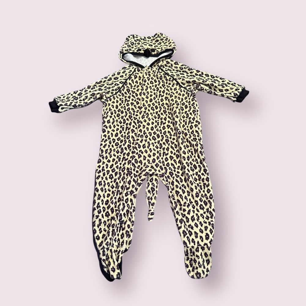 Vintage Carter's Leopard Print Baby One Piece Light Neon Yellow Sz Large 18-23lb